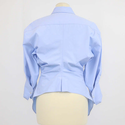 Alexander Wang Blue Cotton Cinched Button-Down Shirt