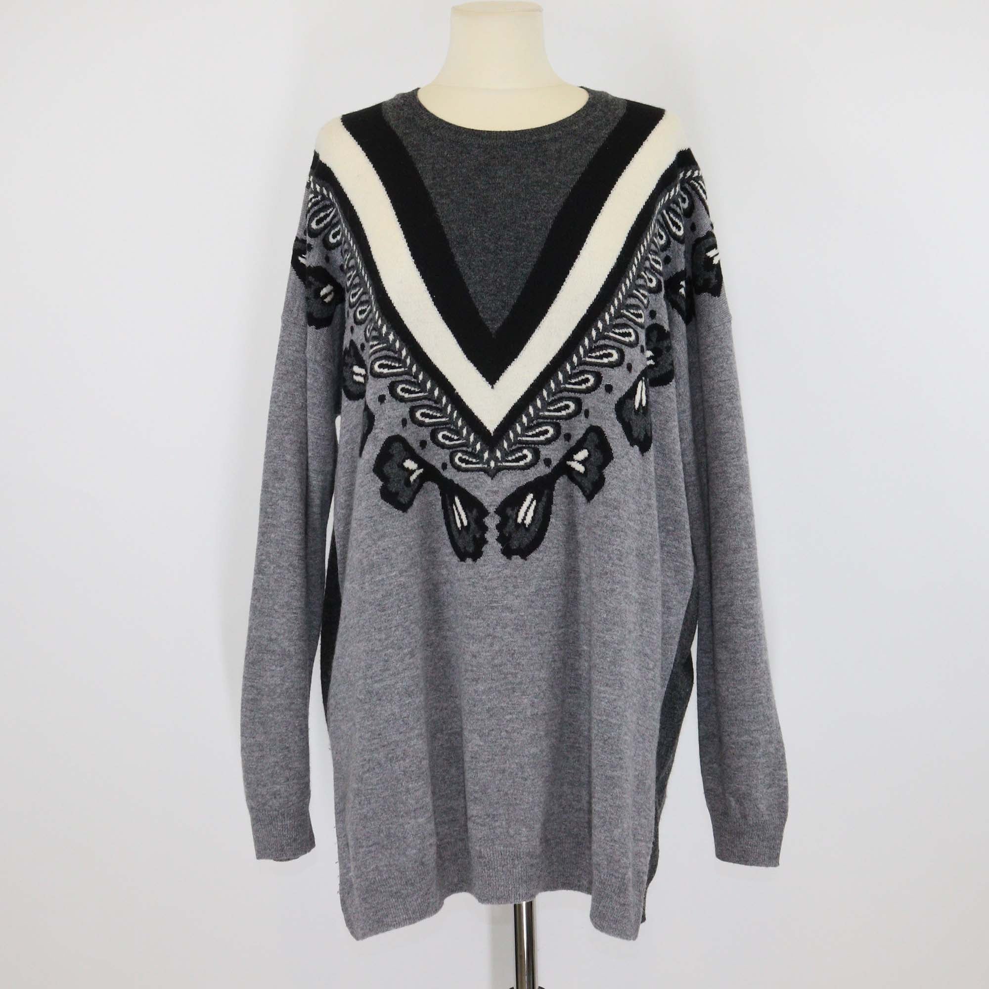 Stella McCartney Black White Virgin Wool Oversized Sweater