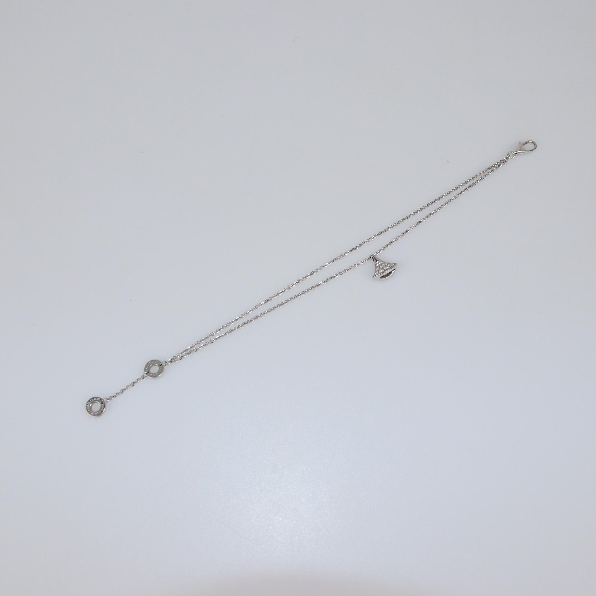 Bvlgari 18K White Gold Diamond Diva's Dream Bracelet Womens Bvlgari 