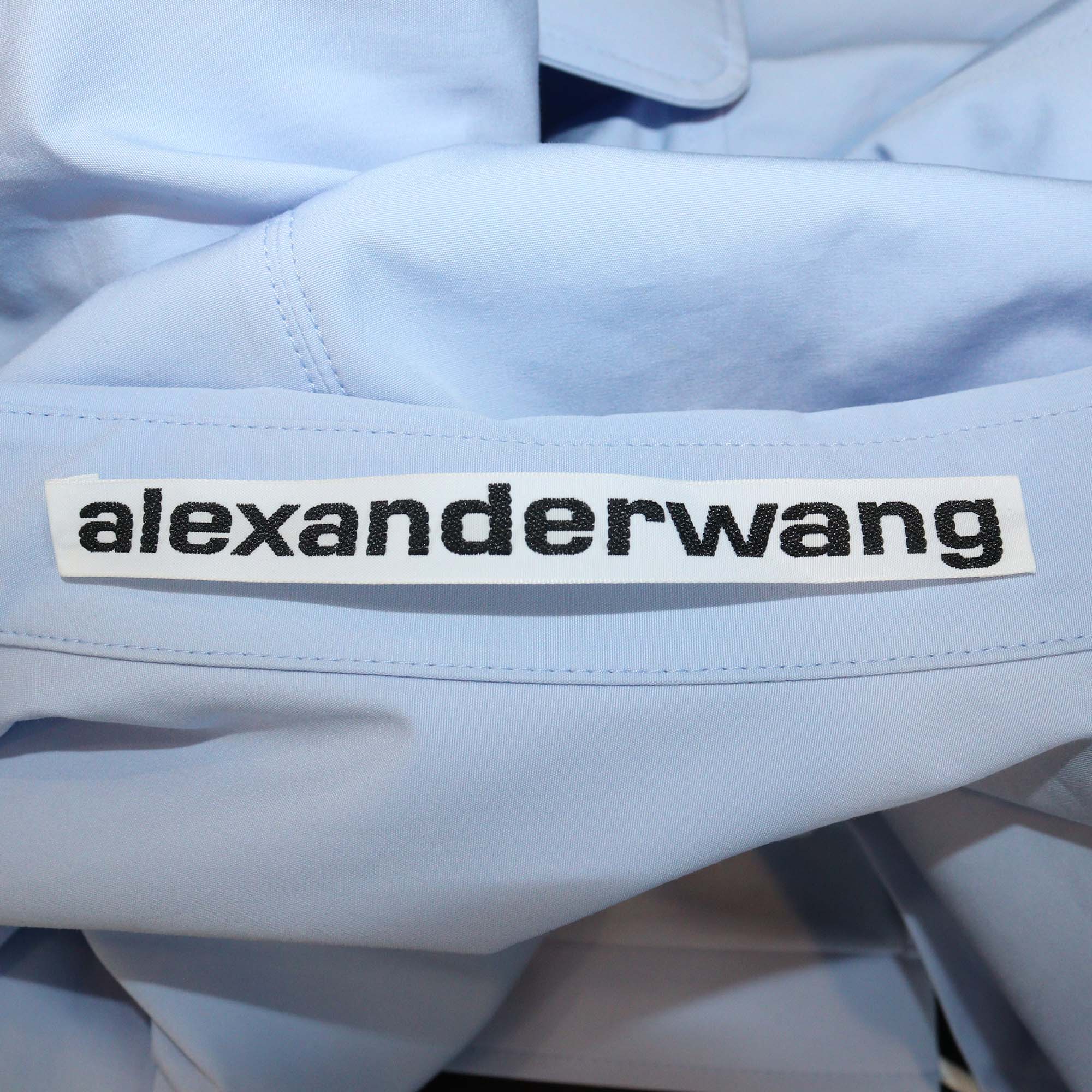 Alexander Wang Blue Cotton Cinched Button-Down Shirt