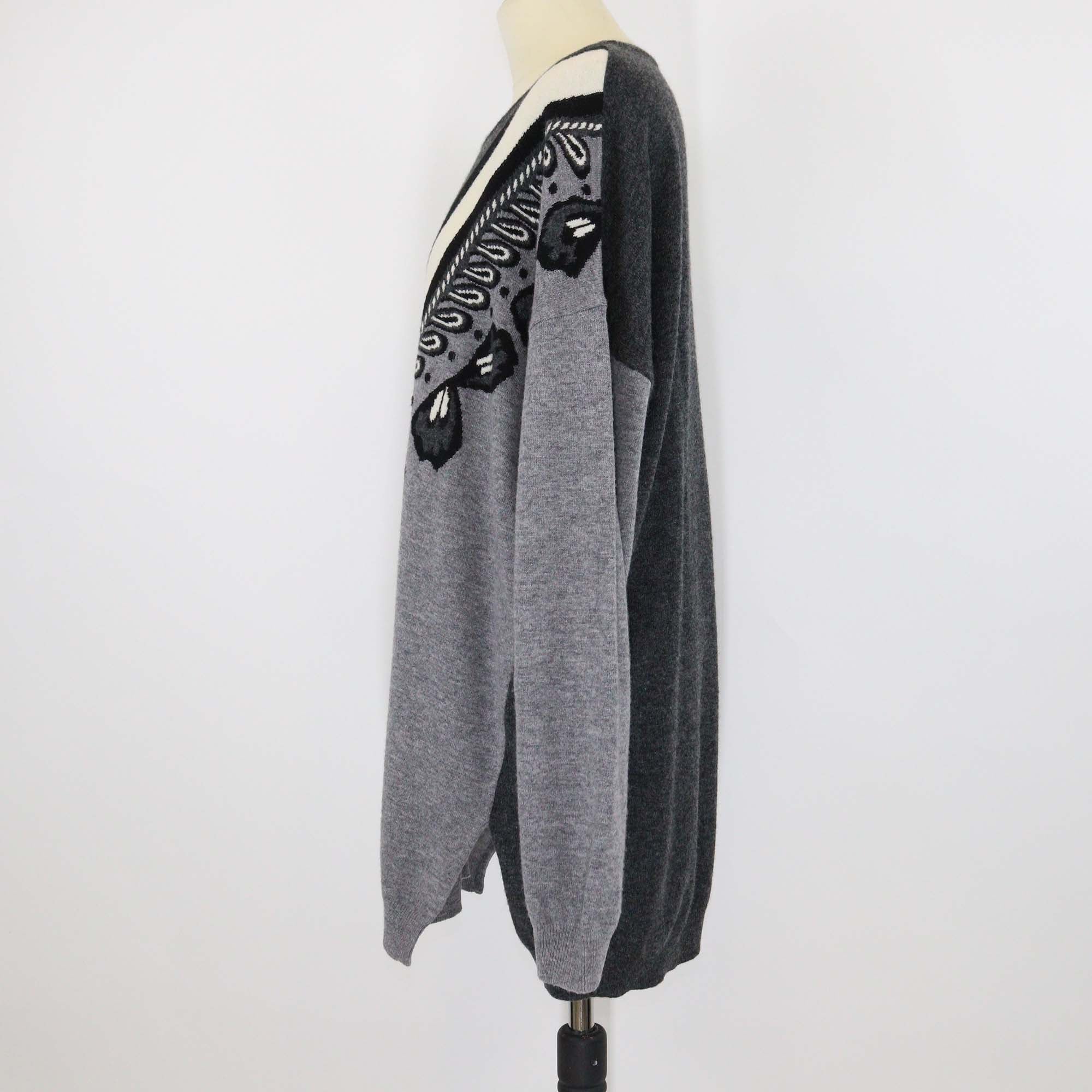 Stella McCartney Black White Virgin Wool Oversized Sweater