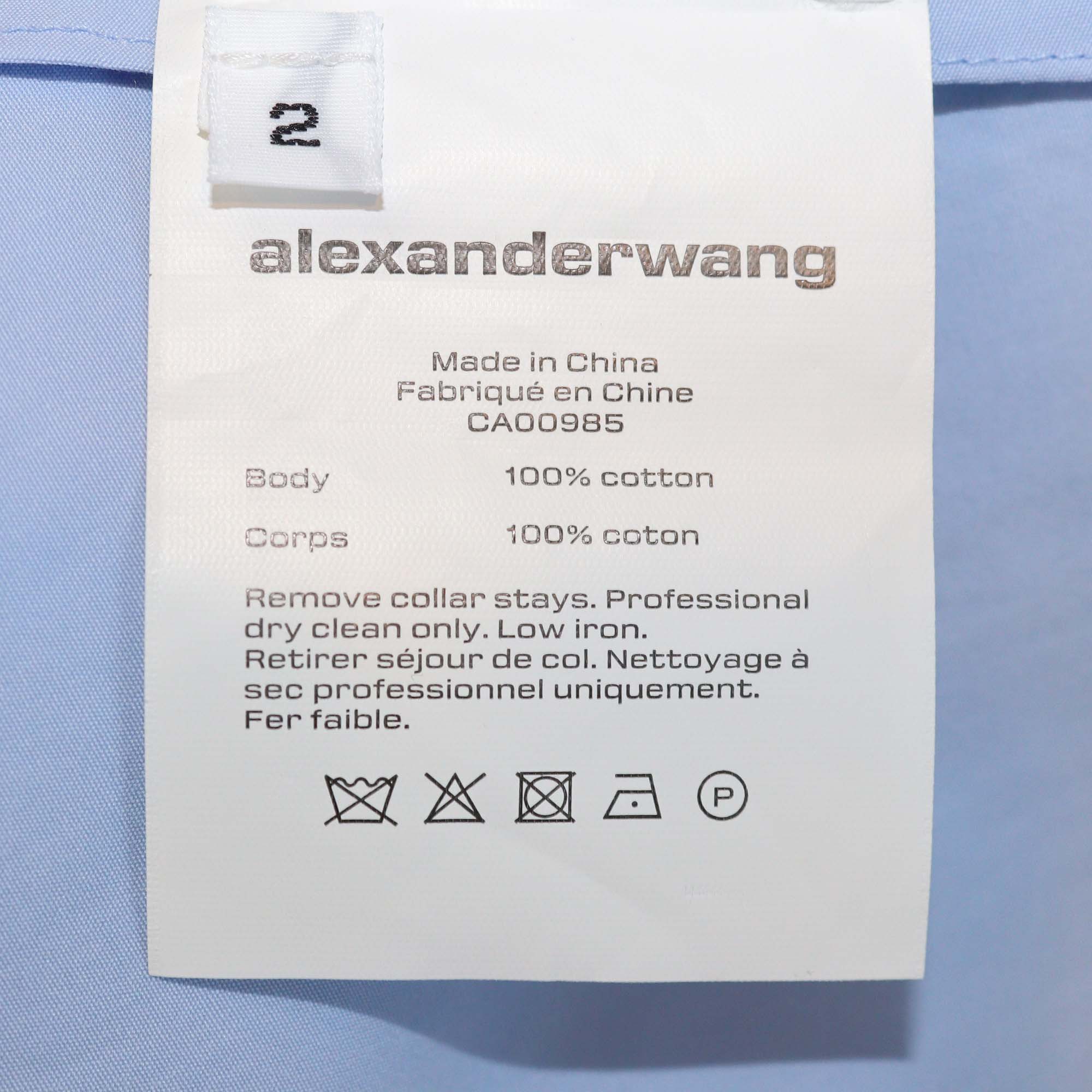 Alexander Wang Blue Cotton Cinched Button-Down Shirt