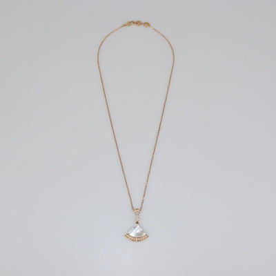 Bvlgari 18K Rose Gold Mother of Pearl & Diamond Divas' Dream Necklace Womens Bvlgari 
