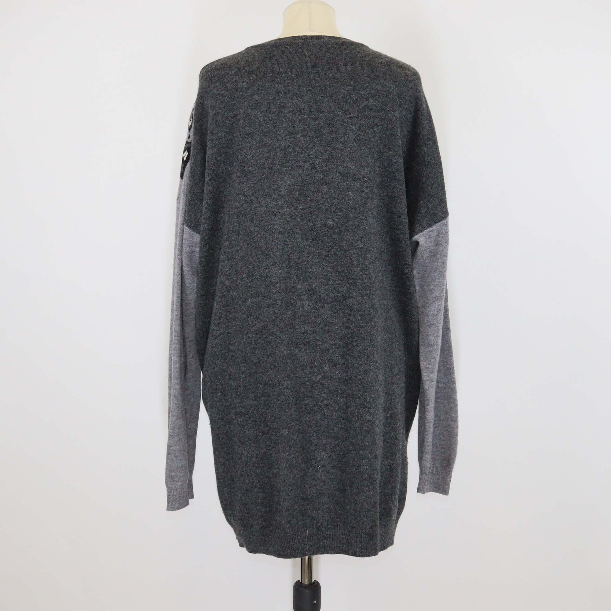 Stella McCartney Black White Virgin Wool Oversized Sweater