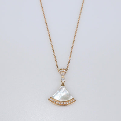 Bvlgari 18K Rose Gold Mother of Pearl & Diamond Divas' Dream Necklace Womens Bvlgari 