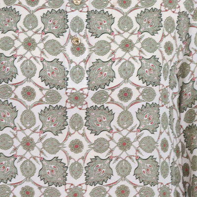 Loro Piana Green Silk Flower Echoes Print Antonella Blouse