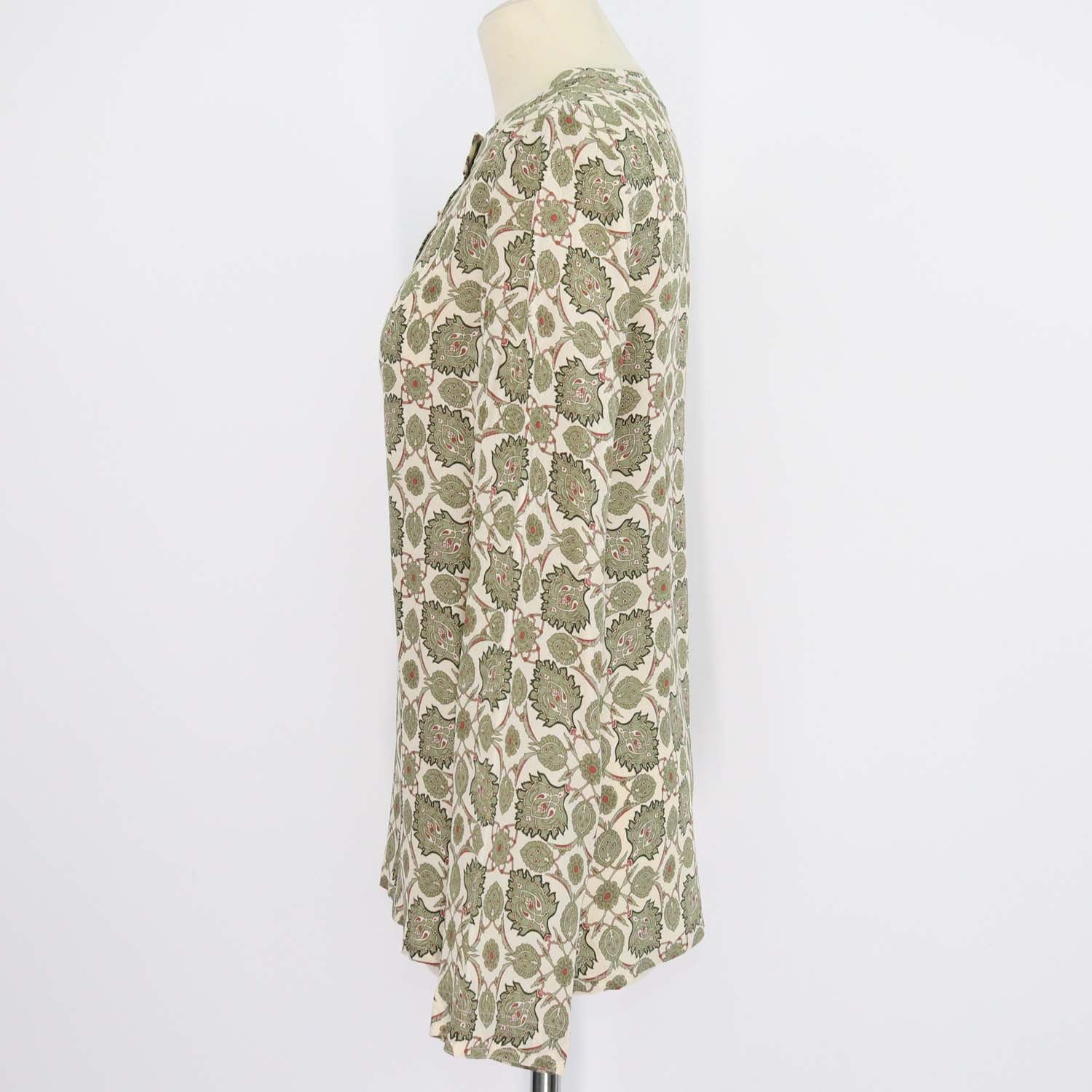 Loro Piana Green Silk Flower Echoes Print Antonella Blouse