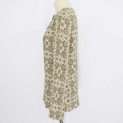 Loro Piana Green Silk Flower Echoes Print Antonella Blouse