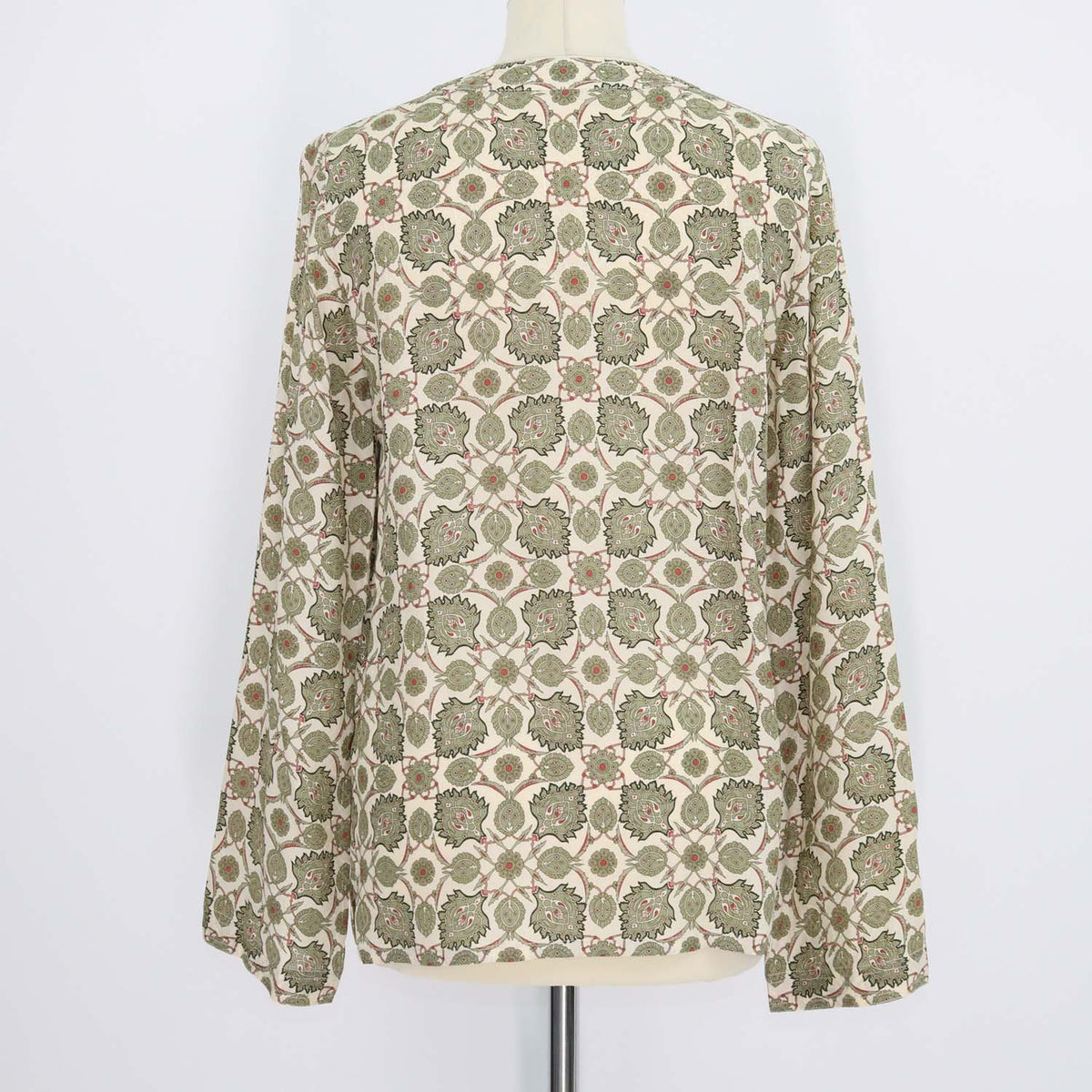 Loro Piana Green Silk Flower Echoes Print Antonella Blouse