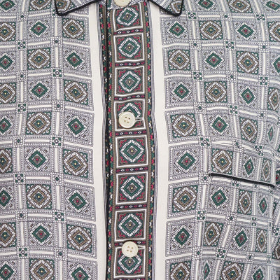 Loro Piana Multicolor Silk Border Print Lian Long Sleeve Print Blouse