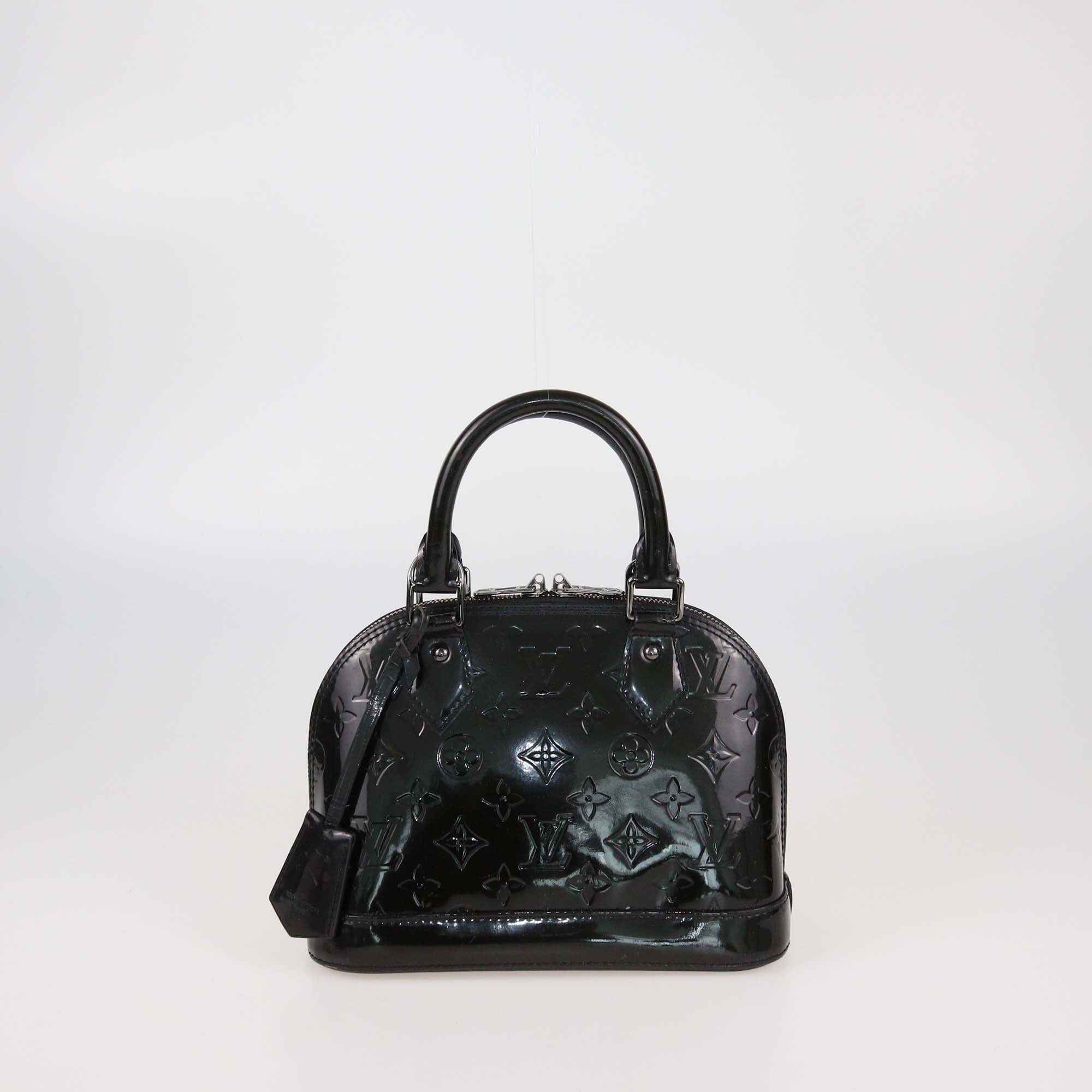 Louis Vuitton Black Monogram Vernis Alma BB Bag Womens Louis Vuitton 