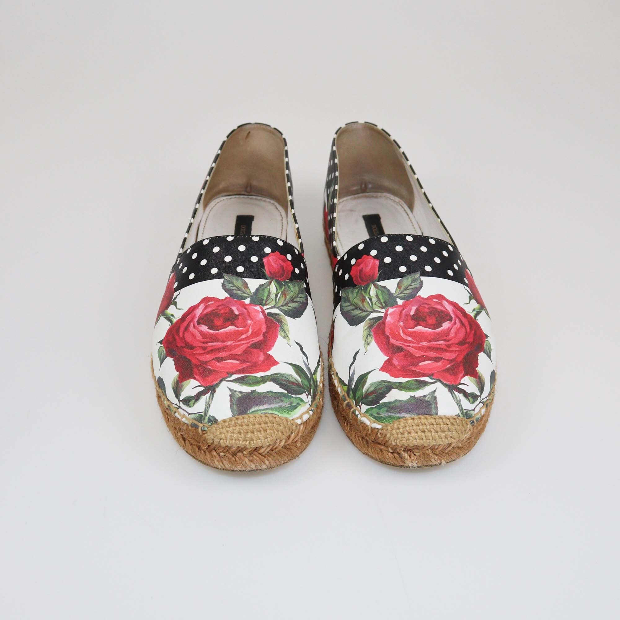 Dolce & Gabbana Multicolor Floral Print Espadrilles Falts Womens Dolce & Gabbana 