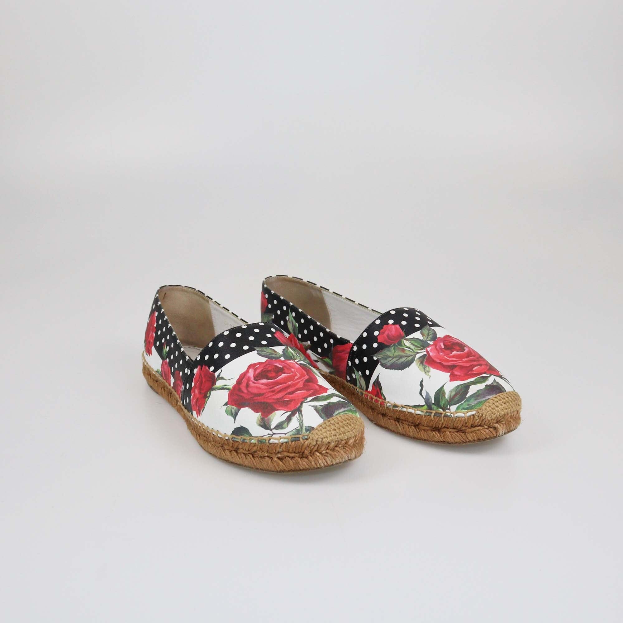 Dolce & Gabbana Multicolor Floral Print Espadrilles Falts Womens Dolce & Gabbana 