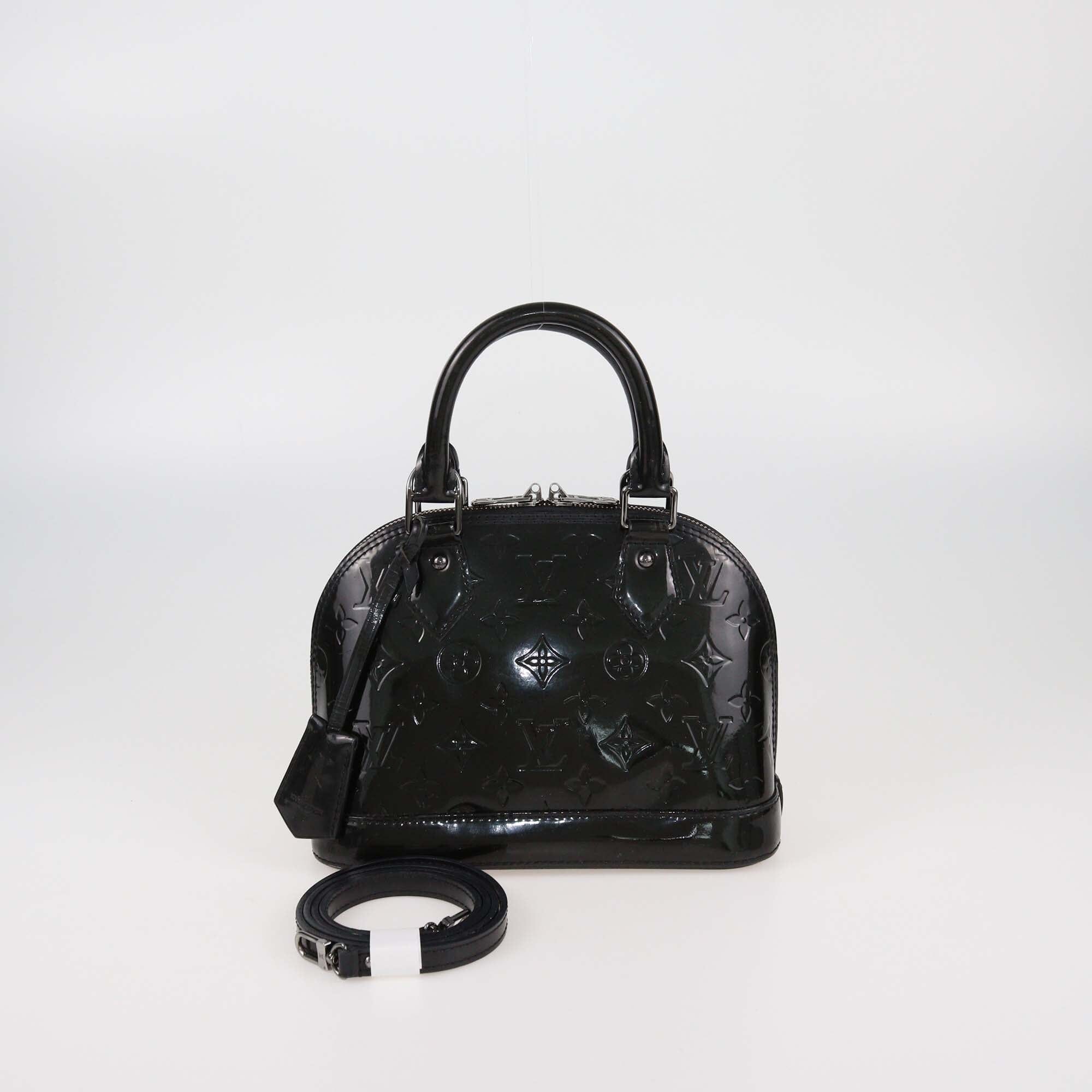 Louis Vuitton Black Monogram Vernis Alma BB Bag Womens Louis Vuitton 