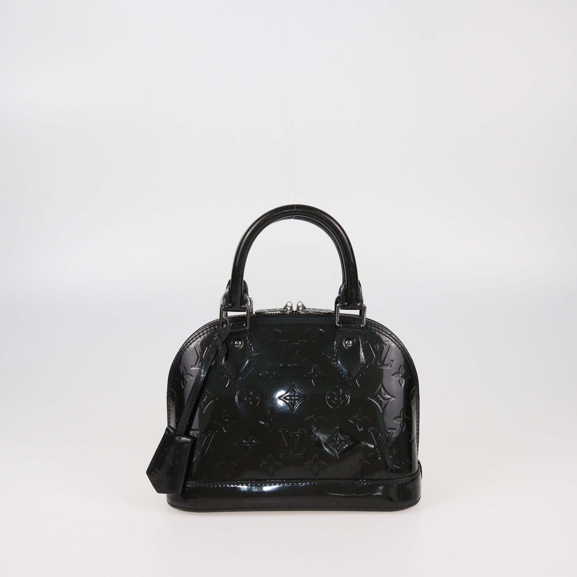 Louis Vuitton Black Monogram Vernis Alma BB Bag Womens Louis Vuitton 