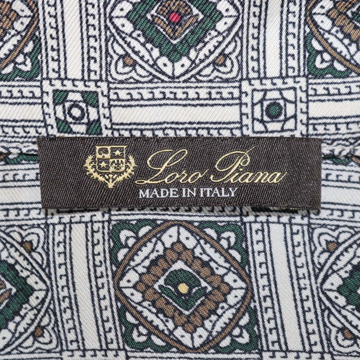 Loro Piana Multicolor Silk Border Print Lian Long Sleeve Print Blouse