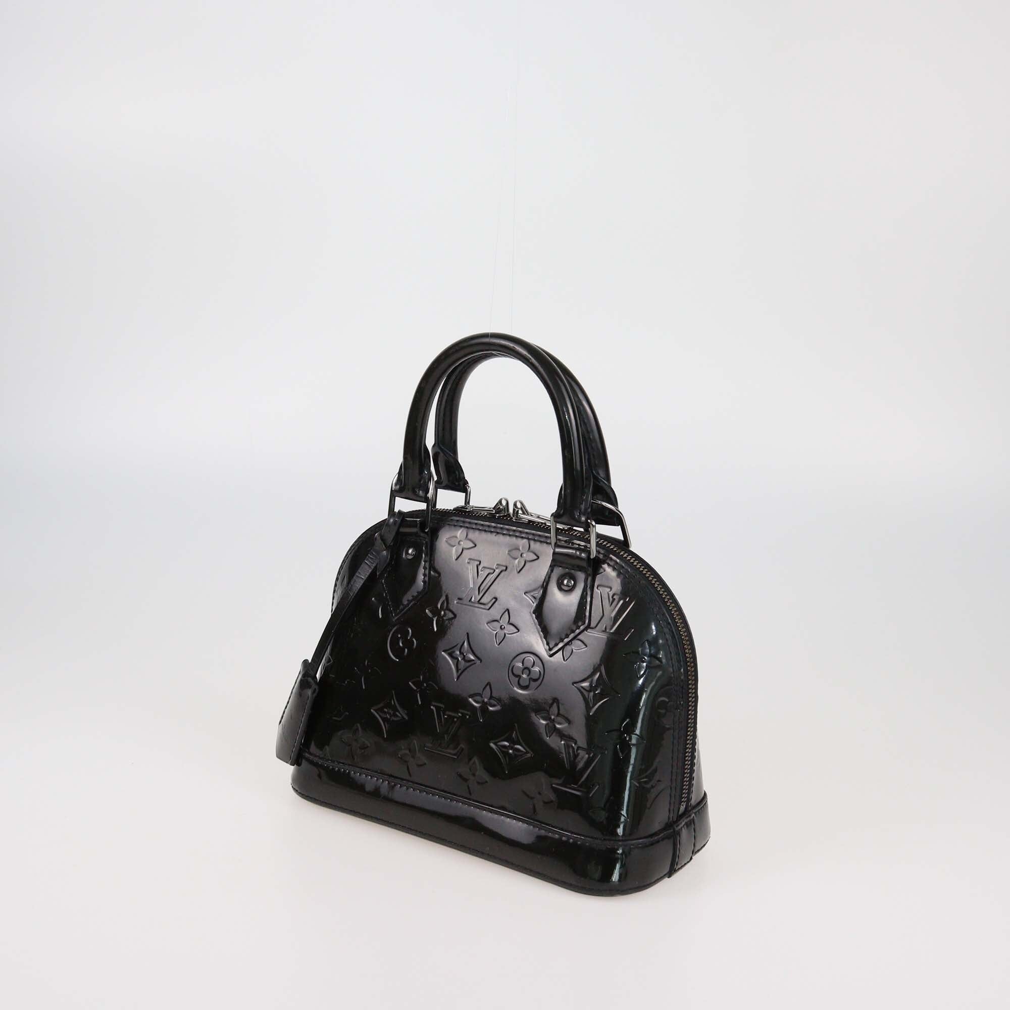 Louis Vuitton Black Monogram Vernis Alma BB Bag Womens Louis Vuitton 