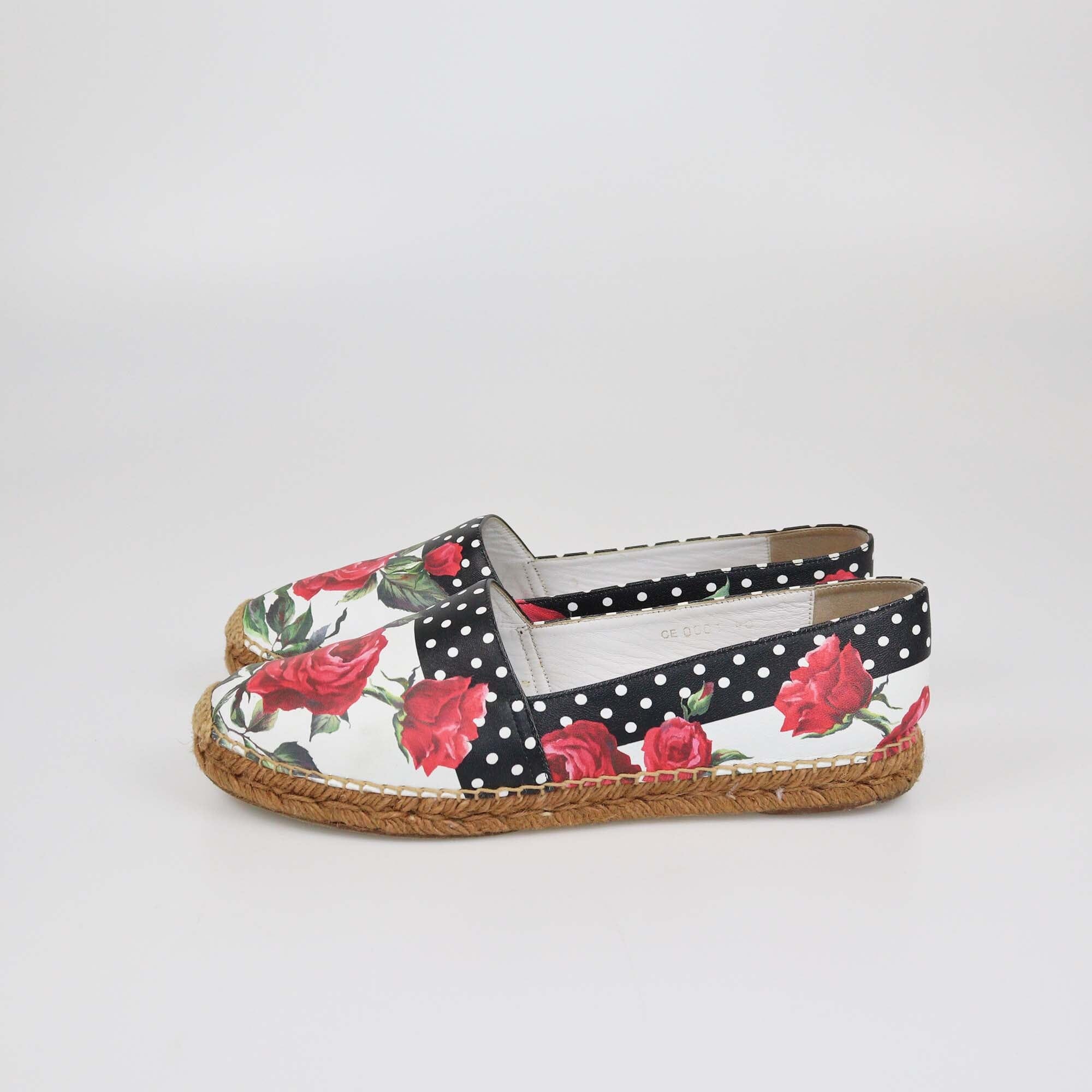 Dolce & Gabbana Multicolor Floral Print Espadrilles Falts Womens Dolce & Gabbana 