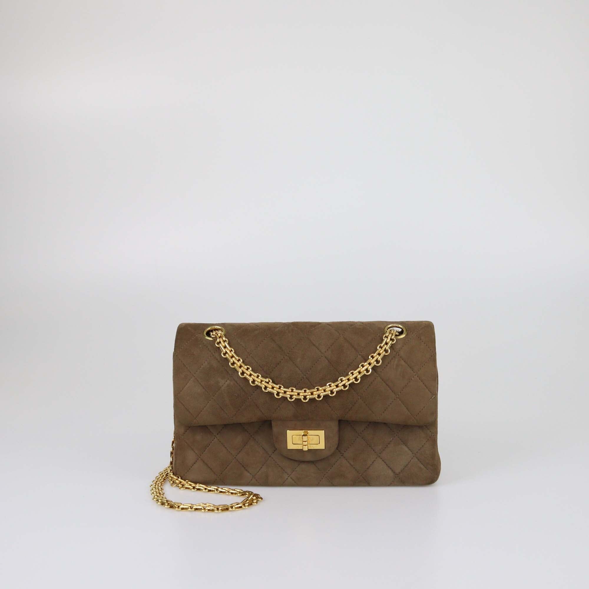 Chanel Brown Quilted 225 Reissue 2.55 Flap Bag Womens Chanel 