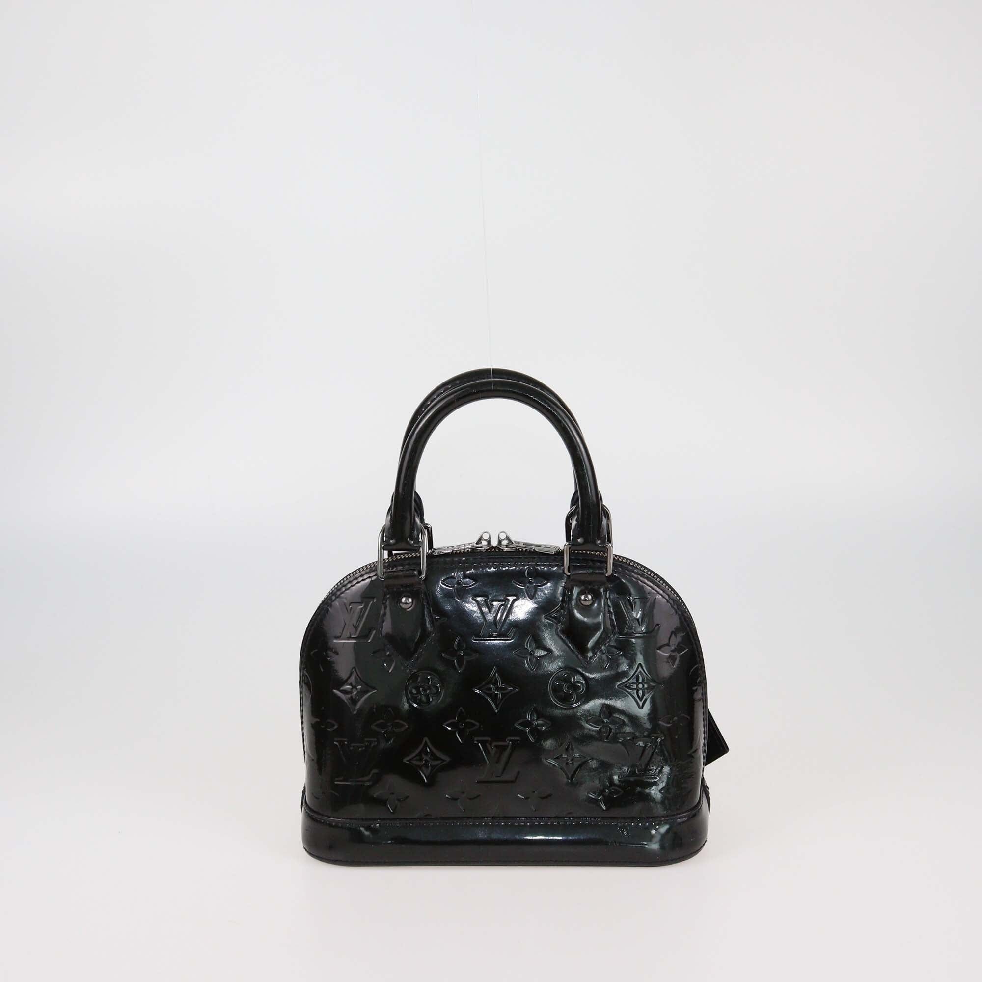 Louis Vuitton Black Monogram Vernis Alma BB Bag Womens Louis Vuitton 
