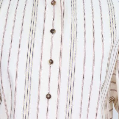 Loro Piana Cream Cotton Stripe Valerie Long Sleeve Shirt
