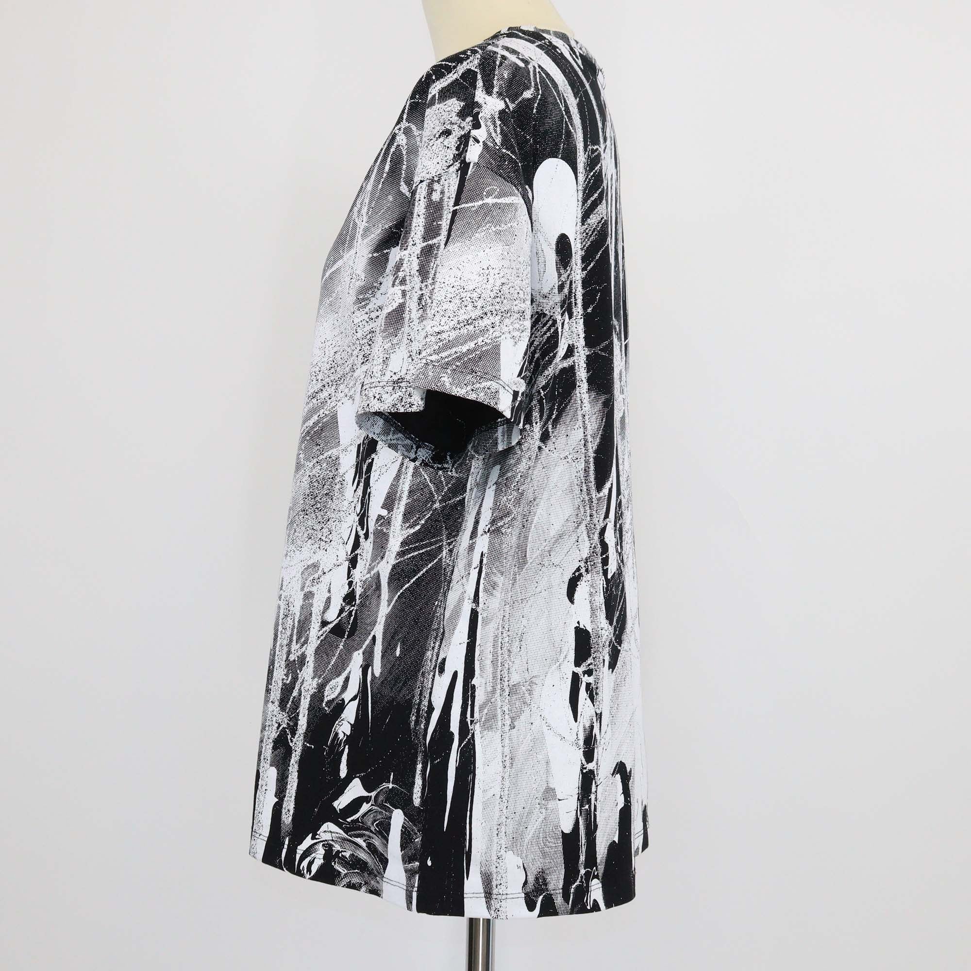 Christopher Kane Black/White Cotton Paint Splatter T-shirt