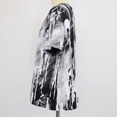 Christopher Kane Black/White Cotton Paint Splatter T-shirt
