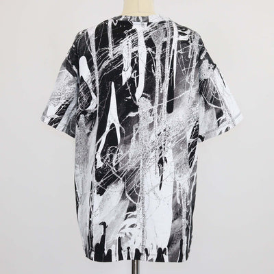 Christopher Kane Black/White Cotton Paint Splatter T-shirt