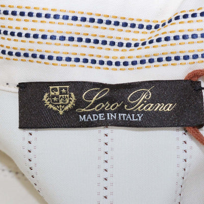 Loro Piana Cream Cotton Stripe Valerie Long Sleeve Shirt