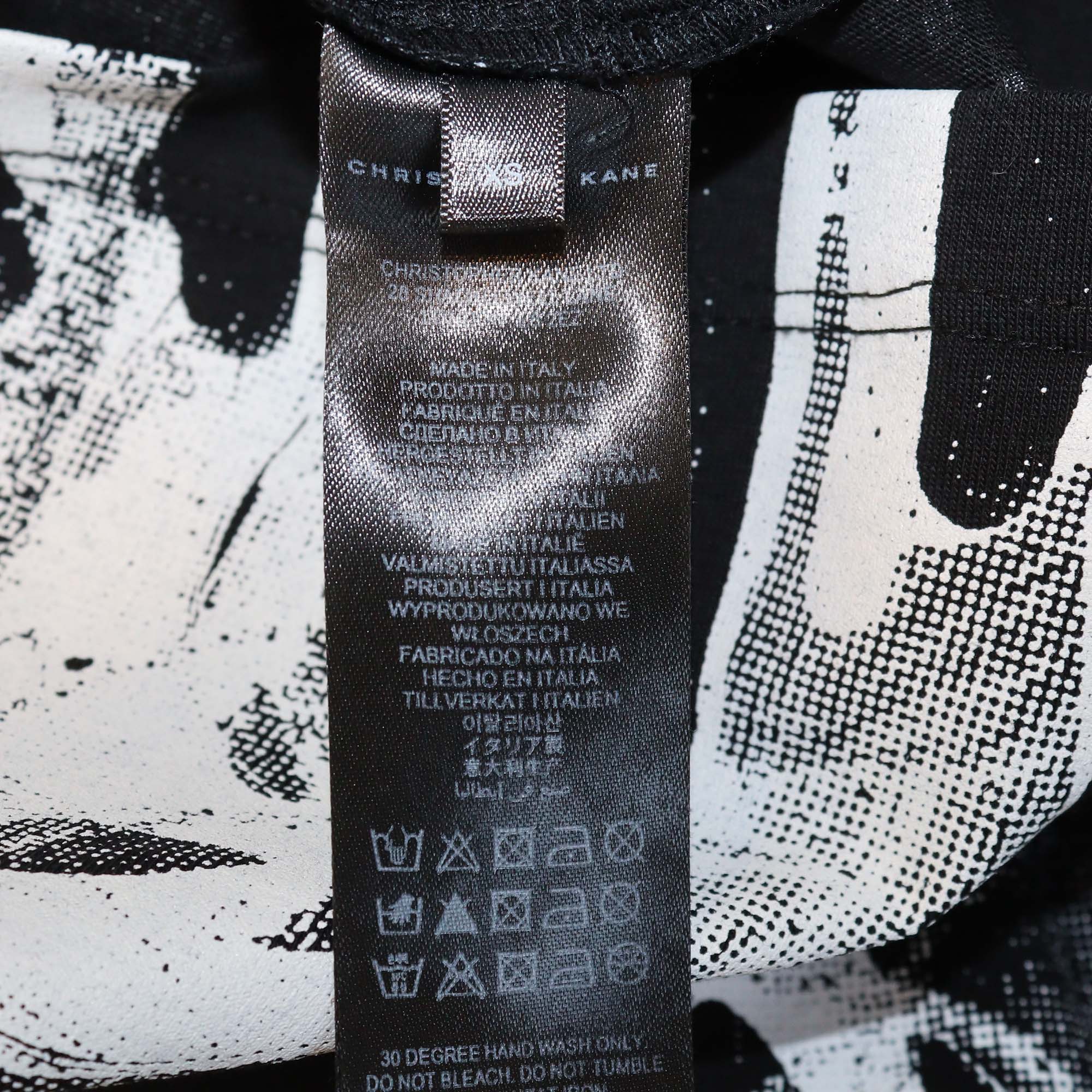 Christopher Kane Black/White Cotton Paint Splatter T-shirt