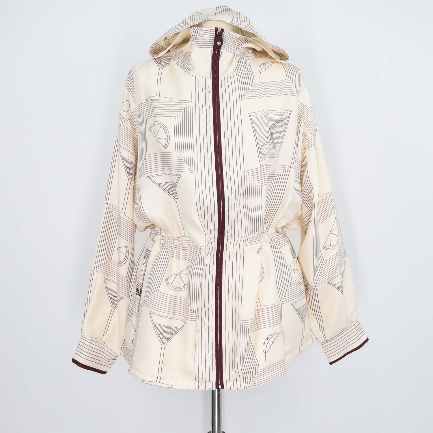 Loro Piana Khaki Silk Rafael La Lenia Bomber Hoodie Jacket