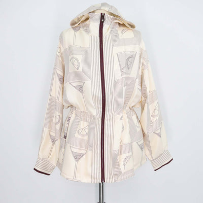 Loro Piana Khaki Silk Rafael La Lenia Bomber Hoodie Jacket