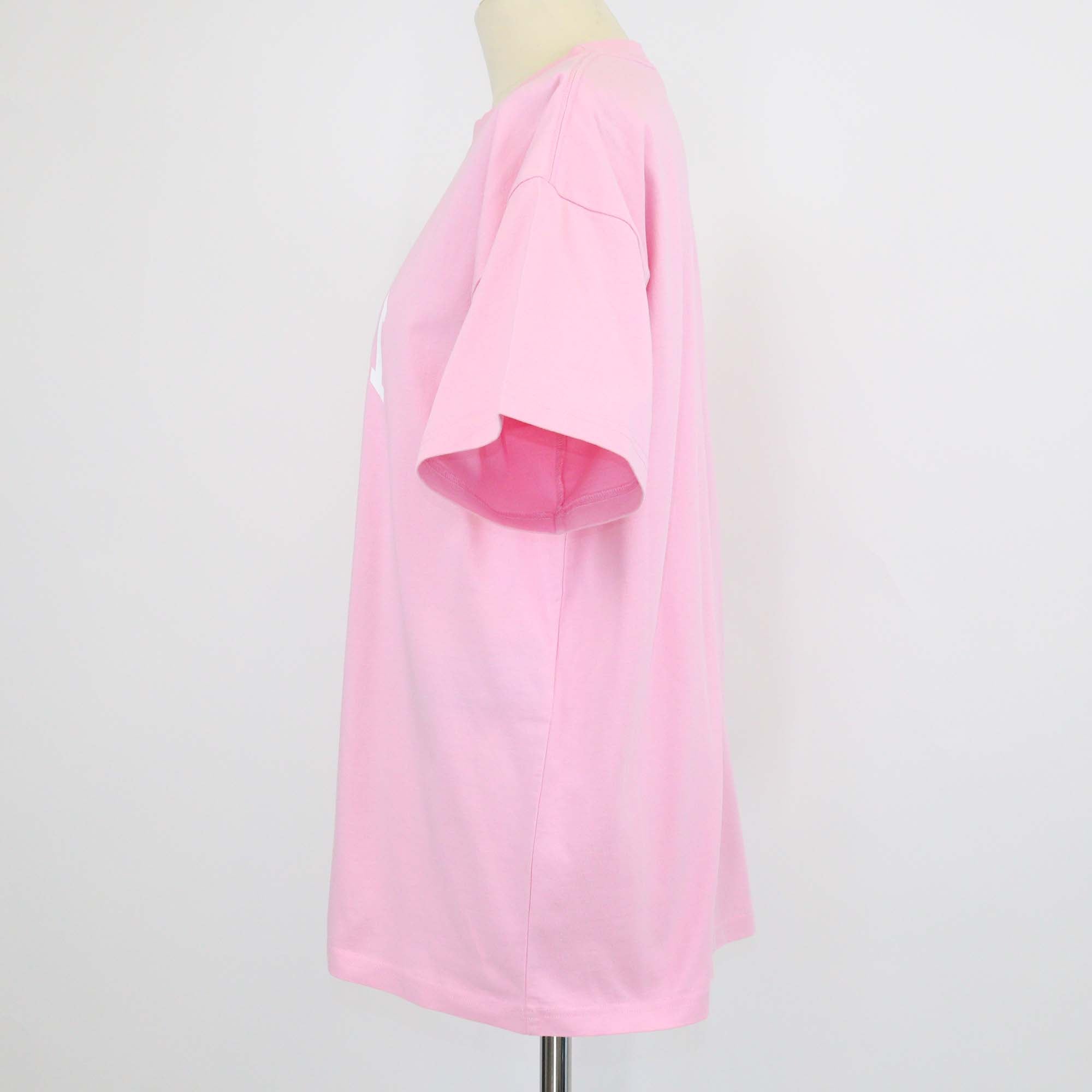 Balenciaga Baby Pink Cotton Dubai Logo Print T-Shirt