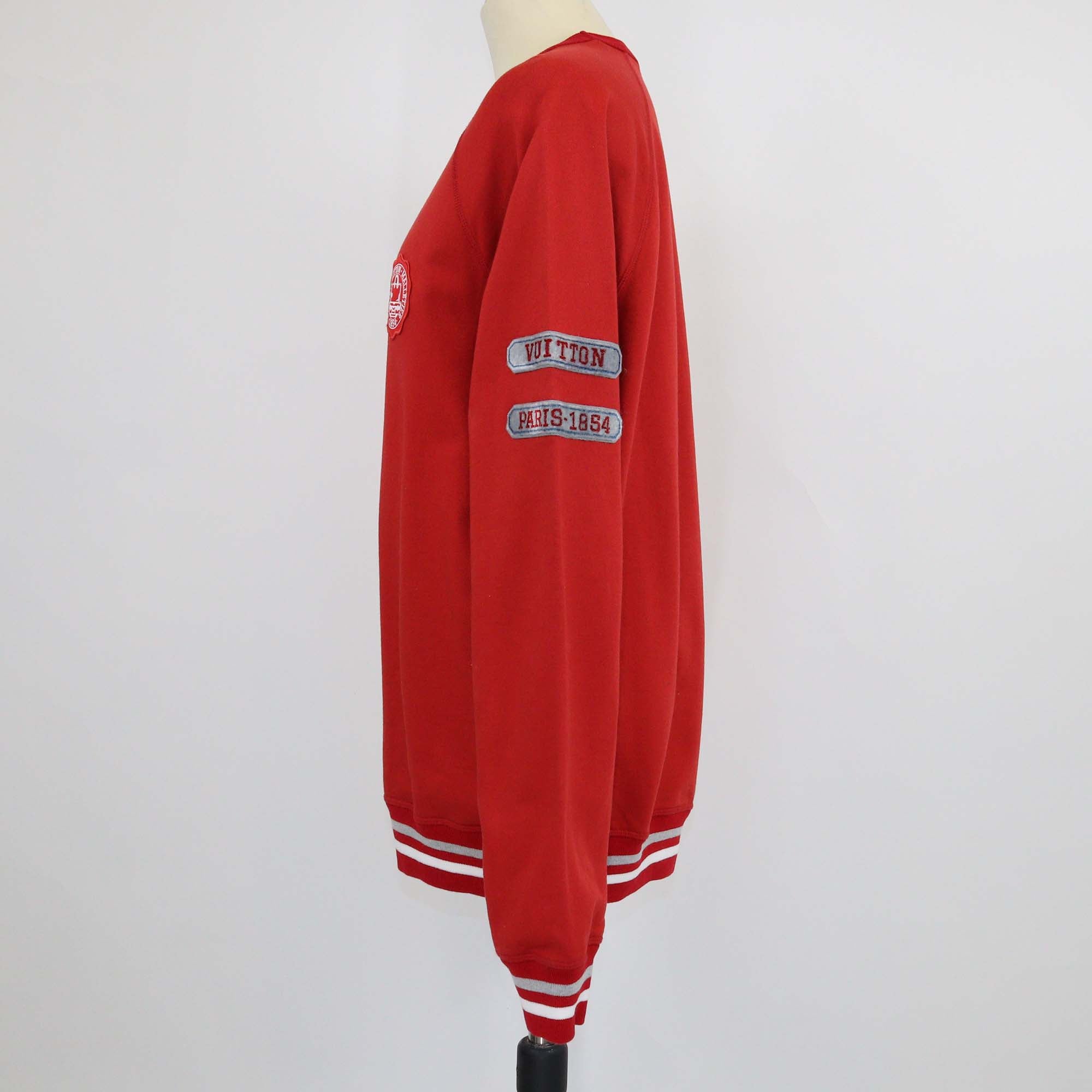 Louis Vuitton Red Cotton Logo Patches Sweatshirt