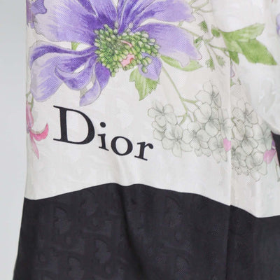 Christian Dior Cream Silk Oblique Hortensia Garden Long Blouse