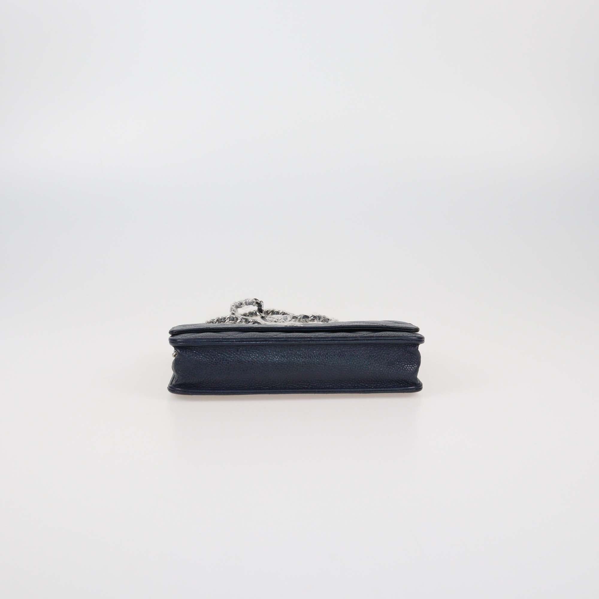 Chanel Navy Blue Quilted Caviar WOC Bag Womens Chanel 