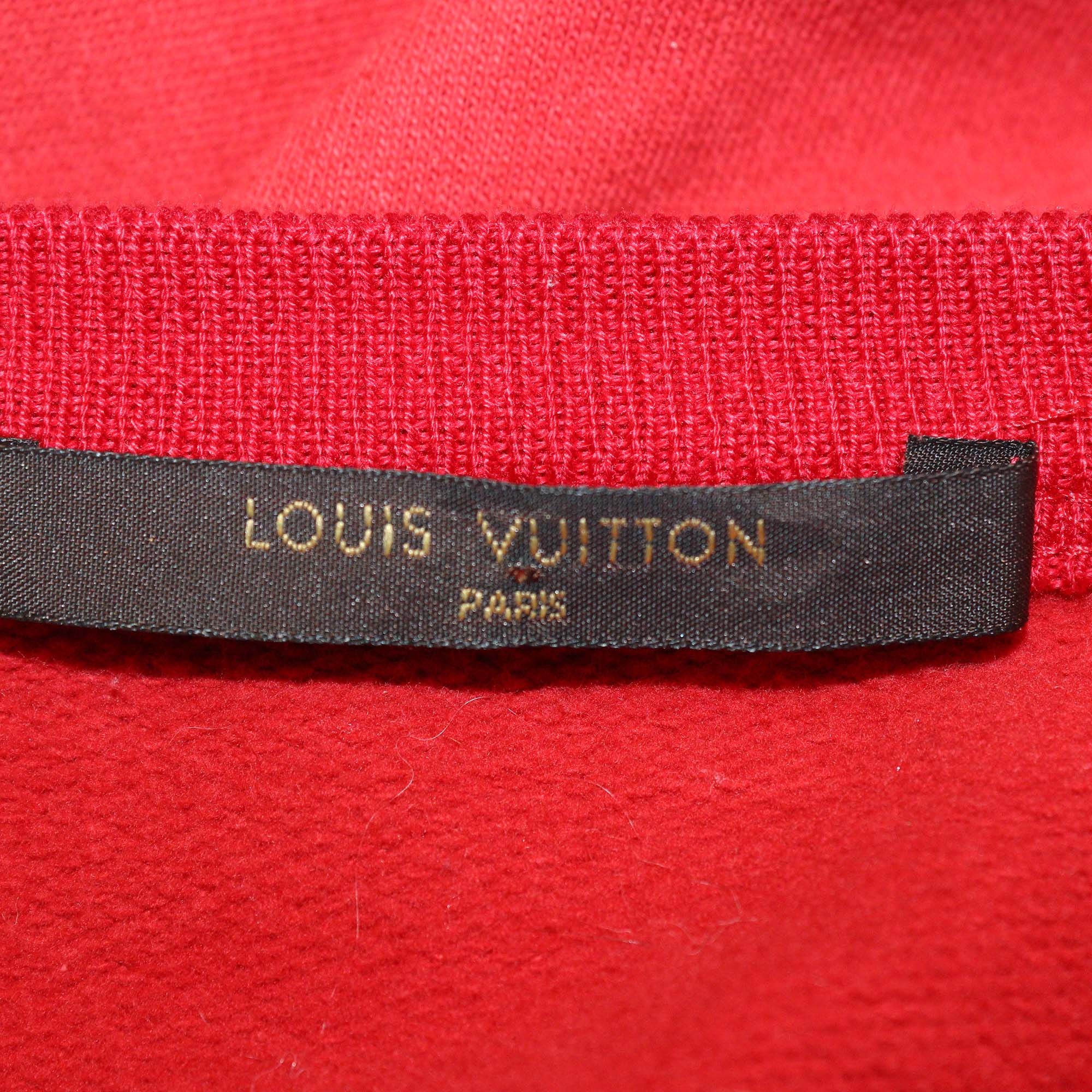 Louis Vuitton Red Cotton Logo Patches Sweatshirt