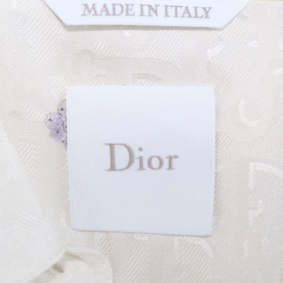 Christian Dior Cream Silk Oblique Hortensia Garden Long Blouse