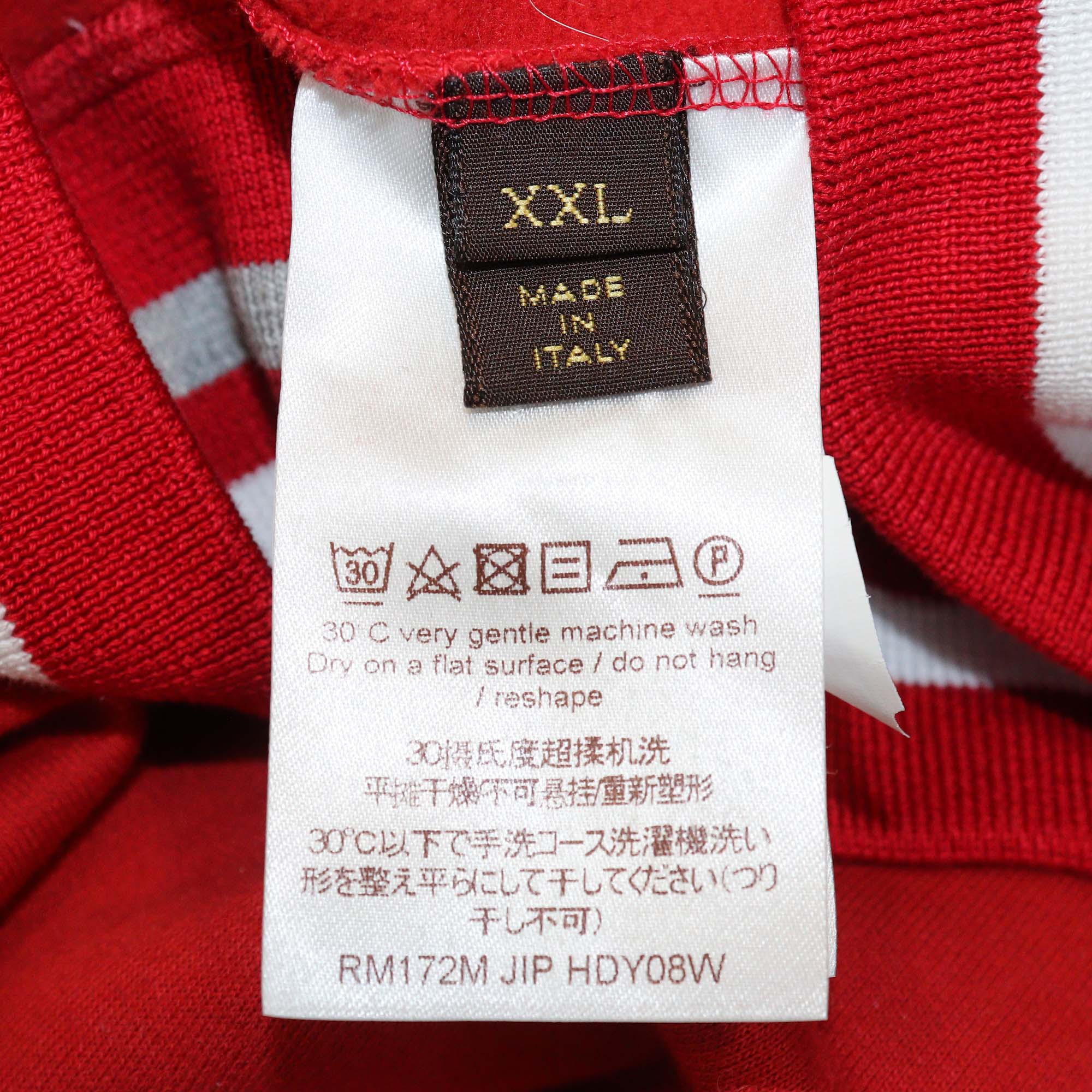 Louis Vuitton Red Cotton Logo Patches Sweatshirt