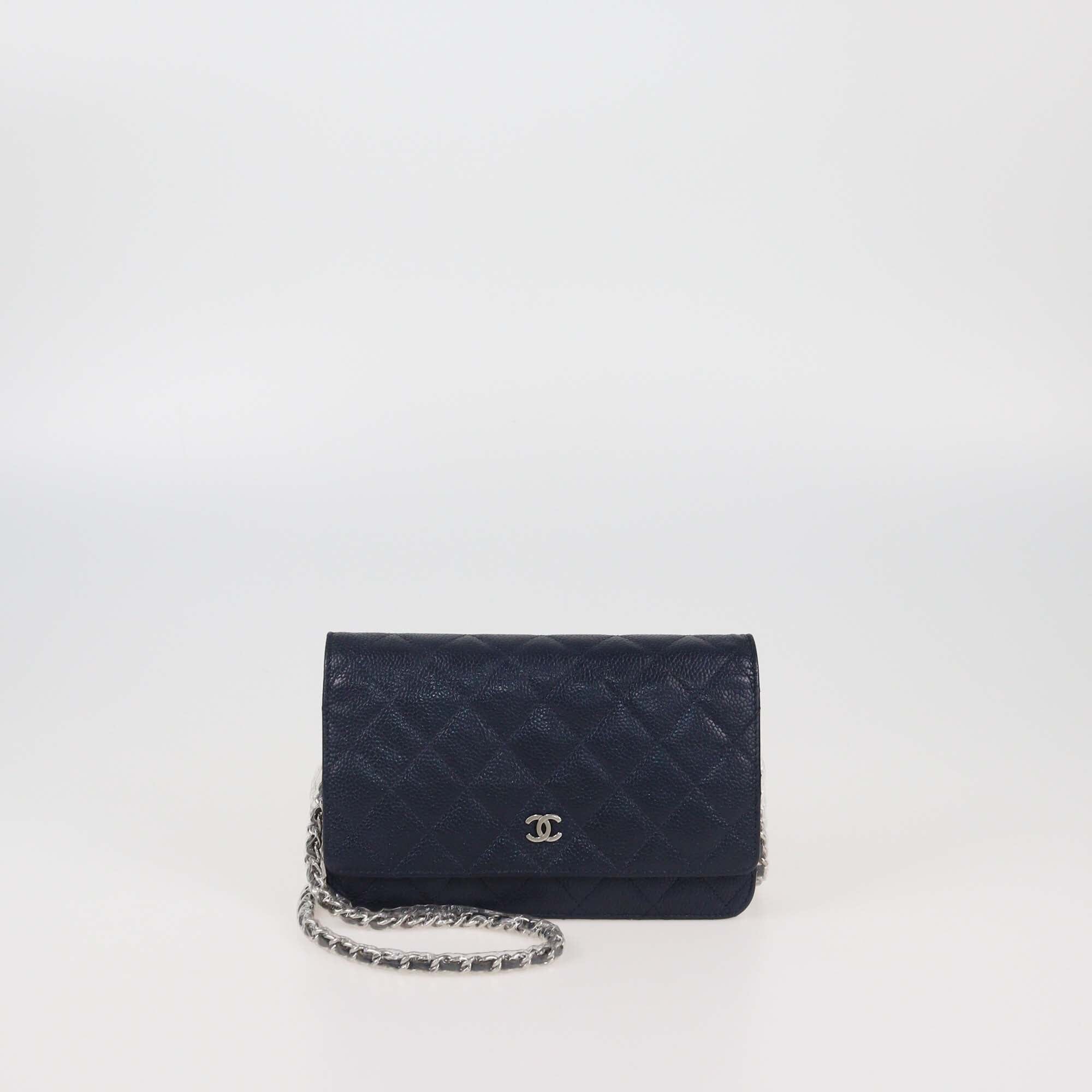 Chanel Navy Blue Quilted Caviar WOC Bag Womens Chanel 
