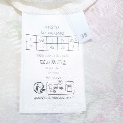 Christian Dior Cream Silk Oblique Hortensia Garden Long Blouse