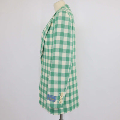 Gucci Green/White Checkered Wool Single Breasted Jacket