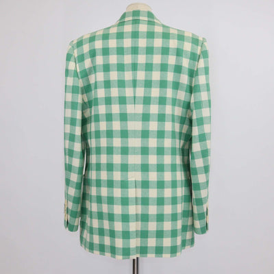 Gucci Green/White Checkered Wool Single Breasted Jacket