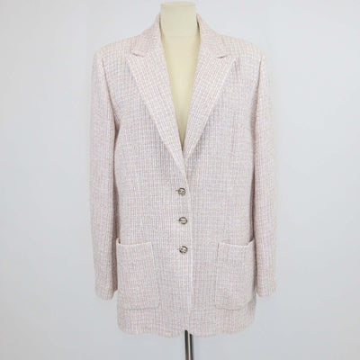 Chanel Pink Tweed Single Breasted Blazer