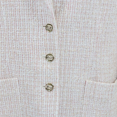 Chanel Pink Tweed Single Breasted Blazer