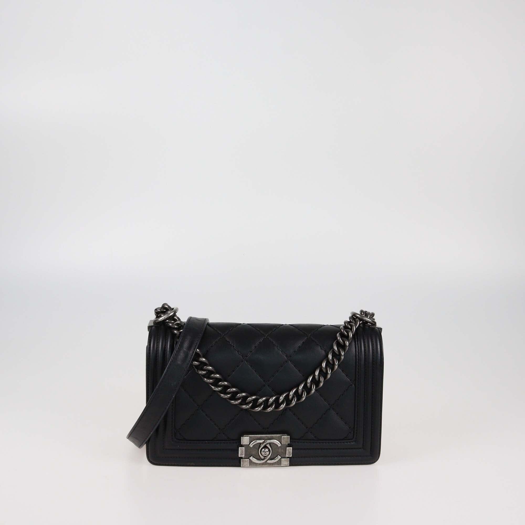 Chanel Black Quilted Medium Boy Flap Bag Womens Chanel 