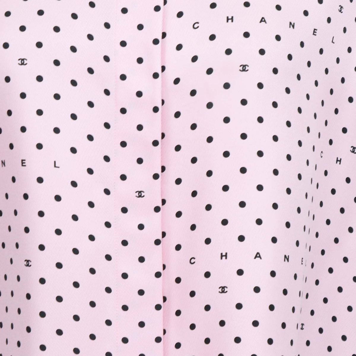 Chanel Pink Silk Polka Dot Sleeveless Shirt