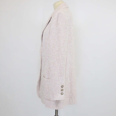 Chanel Pink Tweed Single Breasted Blazer