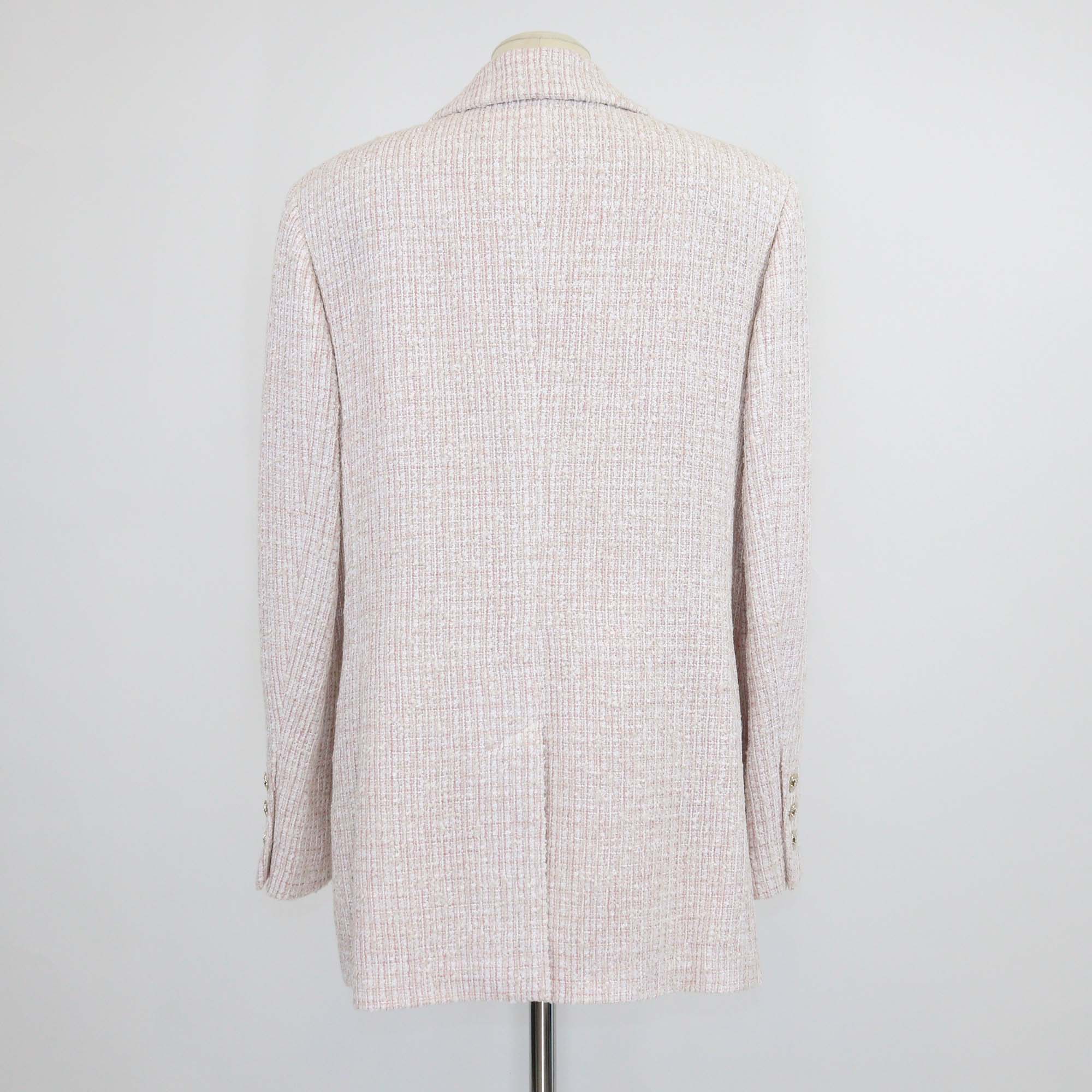 Chanel Pink Tweed Single Breasted Blazer