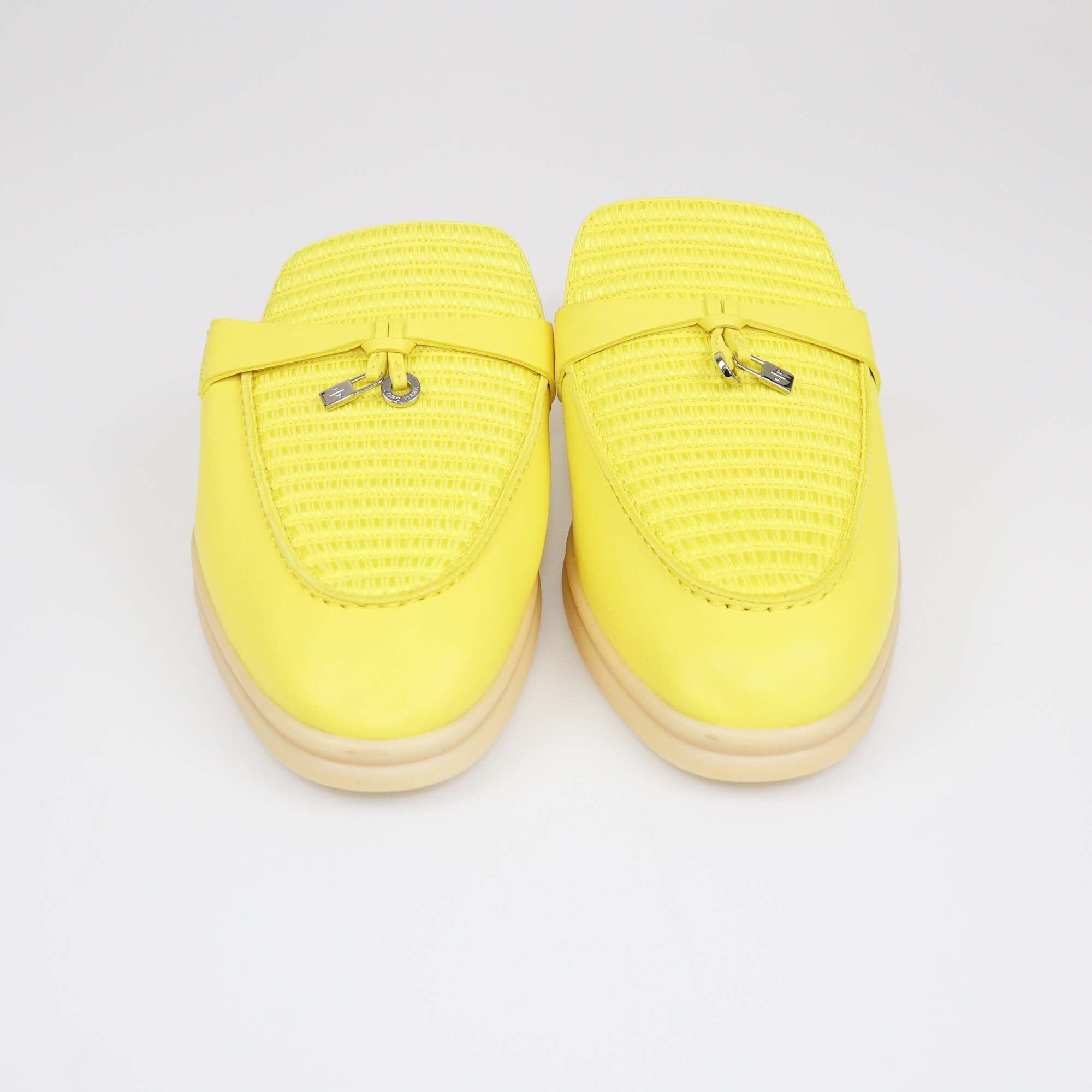 Loro Piana Yellow Summer Charms Walk Babouche Loafers Womens Loro Piana 